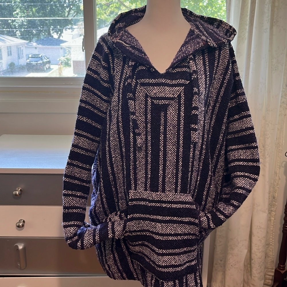 Very cool Baja purple black and white pullover hoodie. Size XXL